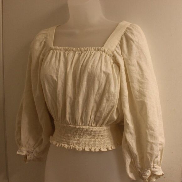 FOREVER 21Ivory  Blouse Women Size M Medium - Picture 6 of 10
